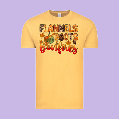 Flannels Boots And Bonfires Vintage Tee Designed By Zillion Design Studio