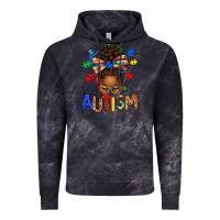 Cloud Black Autism Awareness afro messy bu Vintage Hoodie - texasbilliewilder