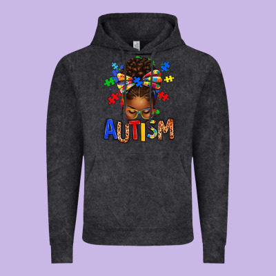 Autism Awareness Afro Messy Bu Vintage Hoodie Designed By Texasbilliewilder