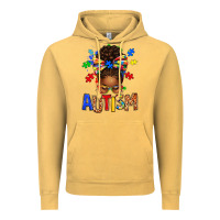 Vintage Mustard Autism Awareness afro messy bu Vintage Hoodie - texasbilliewilder