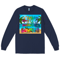 Navy enjoy every moment of summer Long Sleeve Tee - HRA Design Shop