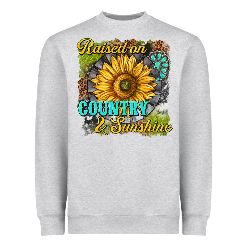 Raised On Country And Sunshine Heavyweight Sweatshirt by texasbilliewilder | Teevron