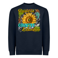 Navy raised on country and sunshine Heavyweight Sweatshirt - texasbilliewilder