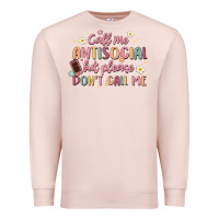 Pale Pink call me antisocial but please don't call me Premium Sweatshirt - MaliasSmallBusiness