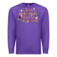Purple call me antisocial but please don't call me Premium Sweatshirt - MaliasSmallBusiness