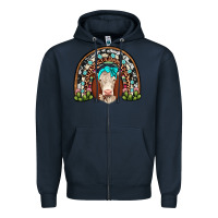 Navy hereford rainbow Zipper Hoodie - JahusDesignShop