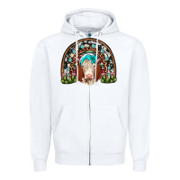 White hereford rainbow Zipper Hoodie - JahusDesignShop