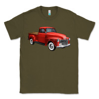 Army Green western red truck right 34 view 1 Classic Tee - FaDigitalArtStudio