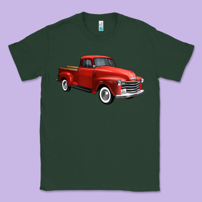 Western Red Truck Right 34 View 1 Classic Tee Designed By Fadigitalartstudio