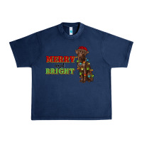 Navy merry and bright labrador Urban Heavy Tee - RanaPortraitStore