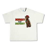 Merry And Bright Labrador Urban Heavy Tee | Teevron