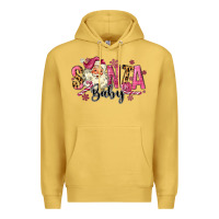 Antique Gold Santa Baby Pink Christmas Premium Hoodie - MaliasSmallBusiness