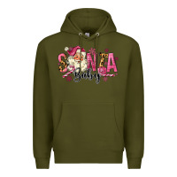 Army Green Santa Baby Pink Christmas Premium Hoodie - MaliasSmallBusiness