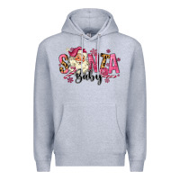 Heather Grey Santa Baby Pink Christmas Premium Hoodie - MaliasSmallBusiness