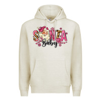 Oatmeal Heather Santa Baby Pink Christmas Premium Hoodie - MaliasSmallBusiness