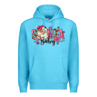 Ocean Blue Santa Baby Pink Christmas Premium Hoodie - MaliasSmallBusiness
