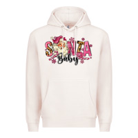 Pale Pink Santa Baby Pink Christmas Premium Hoodie - MaliasSmallBusiness