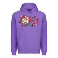 Purple Santa Baby Pink Christmas Premium Hoodie - MaliasSmallBusiness