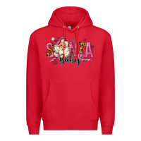 Red Santa Baby Pink Christmas Premium Hoodie - MaliasSmallBusiness