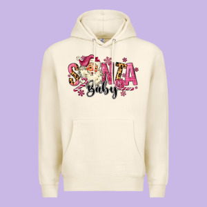 Santa Baby Pink Christmas Premium Hoodie Designed By Maliassmallbusiness