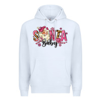 White Santa Baby Pink Christmas Premium Hoodie - MaliasSmallBusiness
