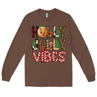 Chestnut holly jolly vibes Long Sleeve Tee - FaDigitalArtStudio