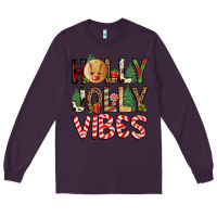 Plum holly jolly vibes Long Sleeve Tee - FaDigitalArtStudio