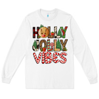 White holly jolly vibes Long Sleeve Tee - FaDigitalArtStudio