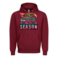 Burgundy racing it's my favorite season sport car Zipper Hoodie - AdoDesignShop