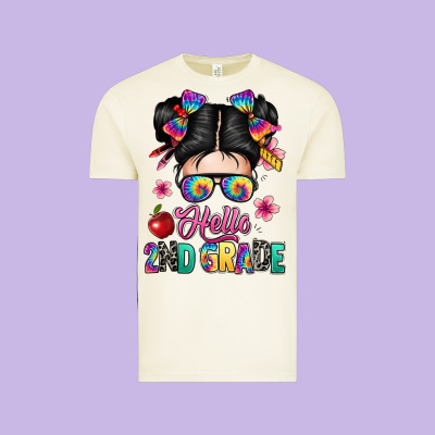 Hello Second Grade Kid Vintage Tee Designed By Texasbilliewilder