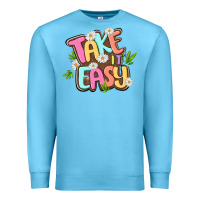 Ocean Blue take it easy Premium Sweatshirt - MaliasSmallBusiness