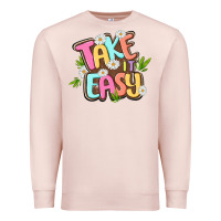 Pale Pink take it easy Premium Sweatshirt - MaliasSmallBusiness
