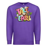 Purple take it easy Premium Sweatshirt - MaliasSmallBusiness