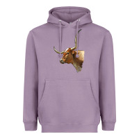 Lavender Texas Longhorn Cow Face Heavyweight Hoodie - LillyAllenDesigns