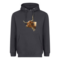 Smoke Texas Longhorn Cow Face Heavyweight Hoodie - LillyAllenDesigns