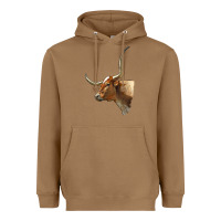 Toasted Coconut Texas Longhorn Cow Face Heavyweight Hoodie - LillyAllenDesigns