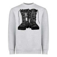 Heather Grey soldier boots Heavyweight Sweatshirt - RanaPortraitStore
