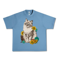 Pebble Blue siberian cat sunflower and gemstone Urban Heavy Tee - texasbilliewilder