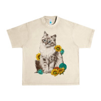 Sandshell siberian cat sunflower and gemstone Urban Heavy Tee - texasbilliewilder