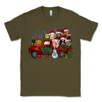 Army Green christmas farm animals truck Classic Tee - RacoonDesign