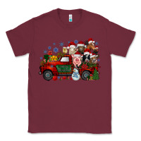Burgundy christmas farm animals truck Classic Tee - RacoonDesign