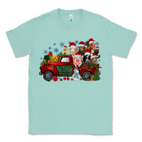 Seafoam christmas farm animals truck Classic Tee - RacoonDesign