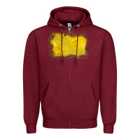 Burgundy gemstone yellow leopard background Zipper Hoodie - JahusDesignShop