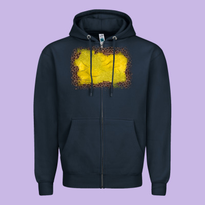 Gemstone Yellow Leopard Background Zipper Hoodie Designed By Jahusdesignshop