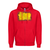 Red gemstone yellow leopard background Zipper Hoodie - JahusDesignShop