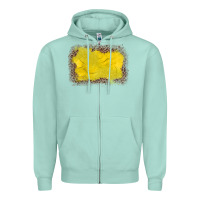 Seafoam gemstone yellow leopard background Zipper Hoodie - JahusDesignShop