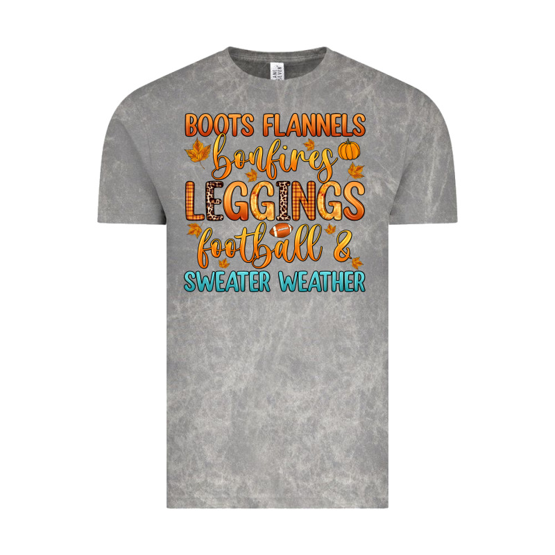Boots Flannels Bonfires Leggins Football Vintage Tee by Zillion Design Studio | Teevron