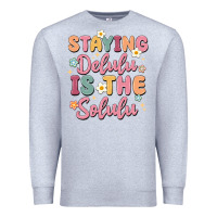 Heather Grey staying delulu is the solulu Premium Sweatshirt - MaliasSmallBusiness