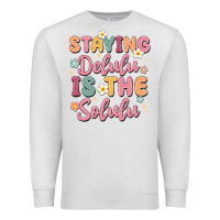 Oatmeal Heather staying delulu is the solulu Premium Sweatshirt - MaliasSmallBusiness