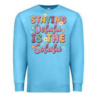 Ocean Blue staying delulu is the solulu Premium Sweatshirt - MaliasSmallBusiness